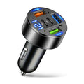 250W 5-Port Car Charger PD QC3.0 USB-C Fast Charging Car USB Charger QXL Without LED Light