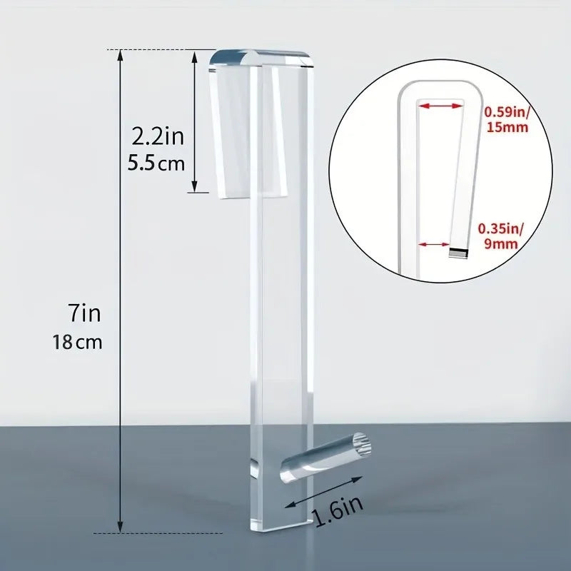 Punch-Free Transparent Acrylic Shower Door Hook & Towel Rack Bathroom Door Hook QXL