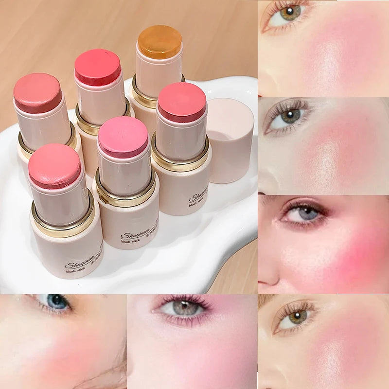 SHAQINUO Glow Blush Stick | Korean Glass Skin Luxe Finish Cream Blush Stick QXL