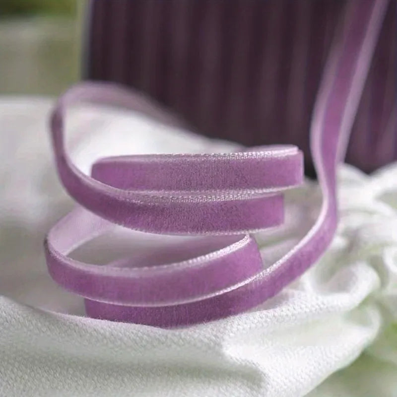 Single-Side Velvet Flocking Ribbon – DIY Bows & Decoration Velvet Craft Ribbon QXL