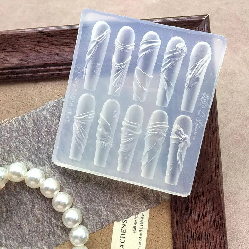 3D Silicone Nail Art Mold | Ribbon & Carving Templates Nail Art Mold QXL