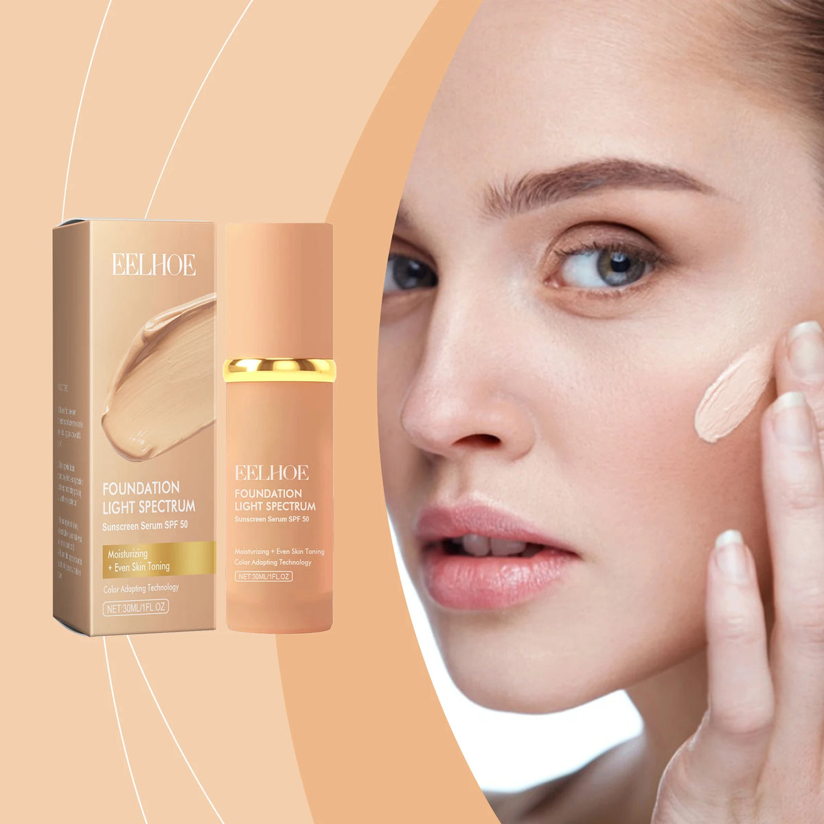 EELHOE Color-Adaptive Concealer Foundation | Natural Glow Concealer Foundation QXL 1 pc