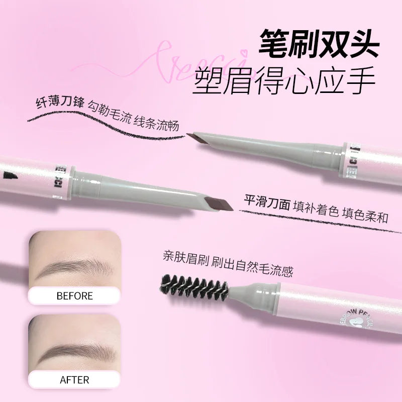 VEECCI Double-Ended Waterproof Eyebrow Pencil | Long-Lasting Eyebrow Pencil QXL