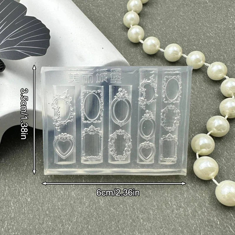 Photo Frame Silicone Nail Art Mold | 3D Stamping Manicure Tool Silicone Nail Mold QXL