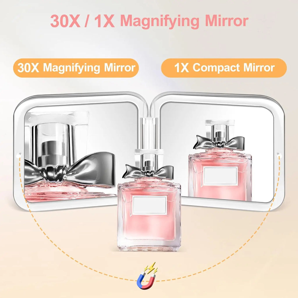 Compact Folding Pocket Makeup Mirror – 30X Magnification Compact Makeup Mirror QXL