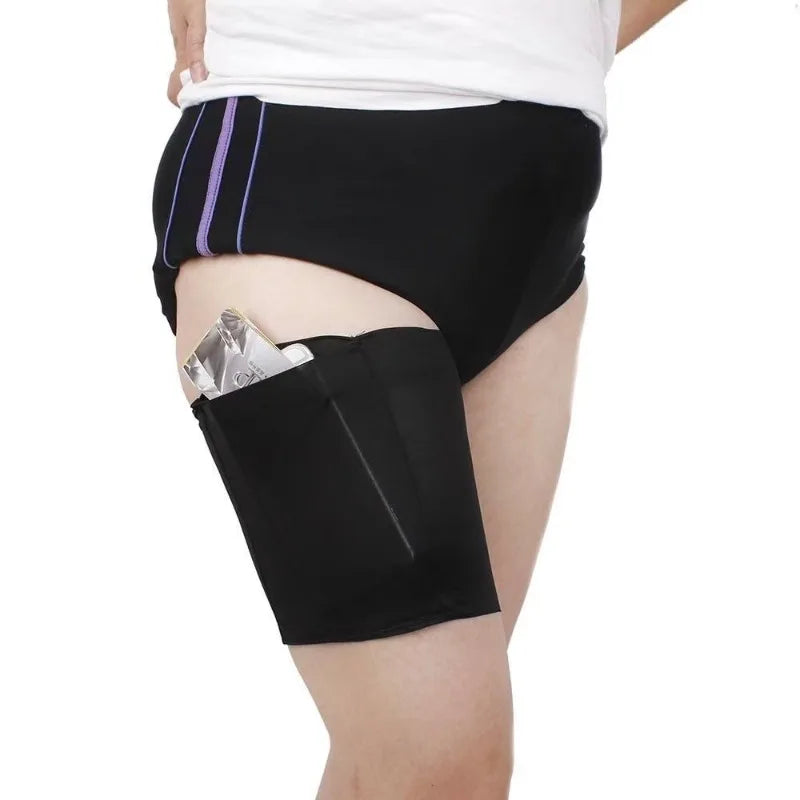 Anti-Slip Thigh Phone Pouch | Women's Spandex Leg Pocket Thigh Phone Pouch QXL