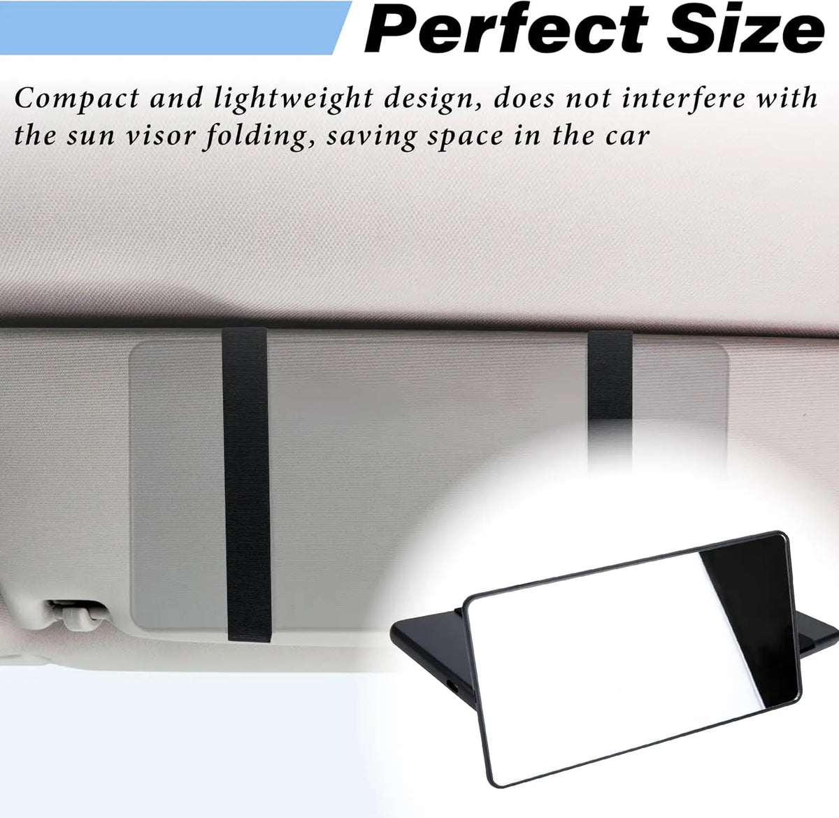 Car Sun Visor Makeup Mirror with Straps | Universal Fit Car Visor Mirror QXL