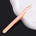 Stainless Steel False Eyelash Tweezers | Precision Lash Tool Eyelash Tweezers QXL M124 Rose gold