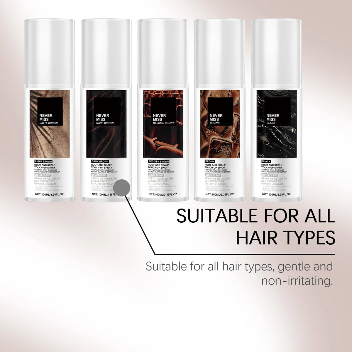 Gray Root Coverage Hair Spray – Temporary Color 100ml Root Coverage Spray QXL