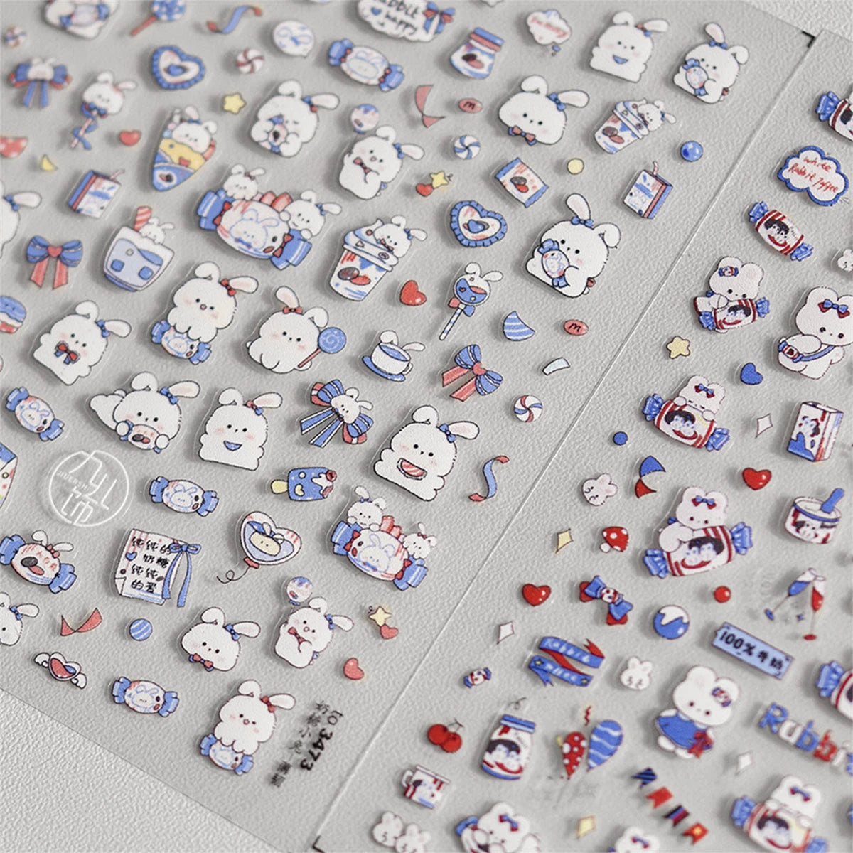 5D Kawaii Rabbit Nail Art Stickers | Self-Adhesive Decals Nail Art Stickers QXL