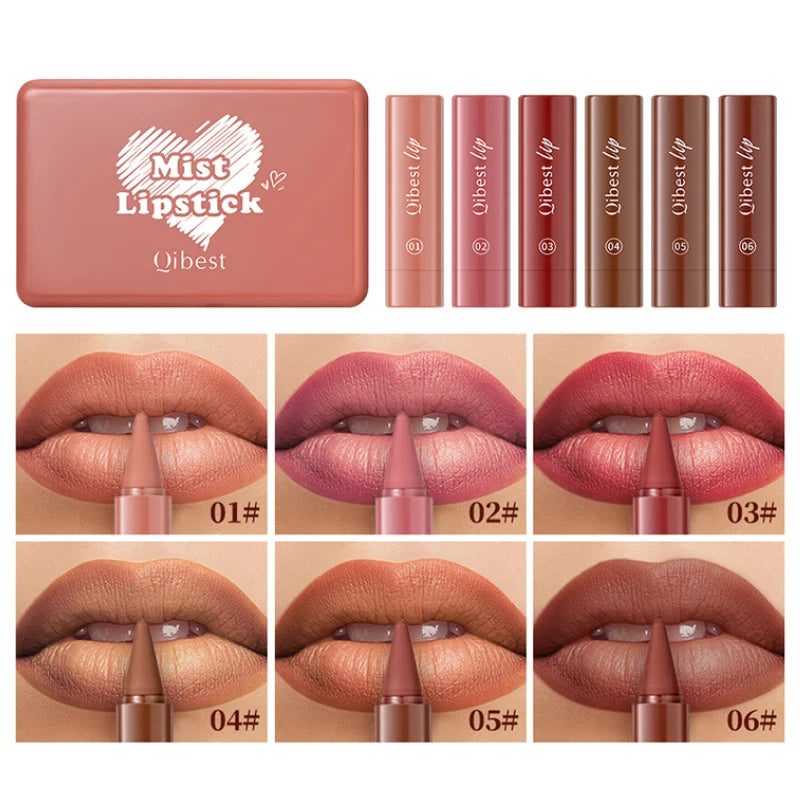QIBEST Matte Lipstick Pencil – Waterproof Twist-Up Formula Matte Lipstick Pencil QXL