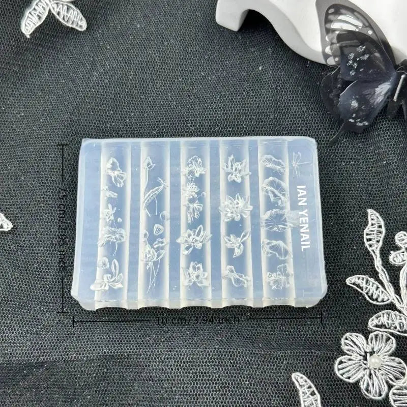 Lotus Orchid 3D Silicone Nail Mold | Flower Carving DIY Tool Silicone Nail Mold QXL