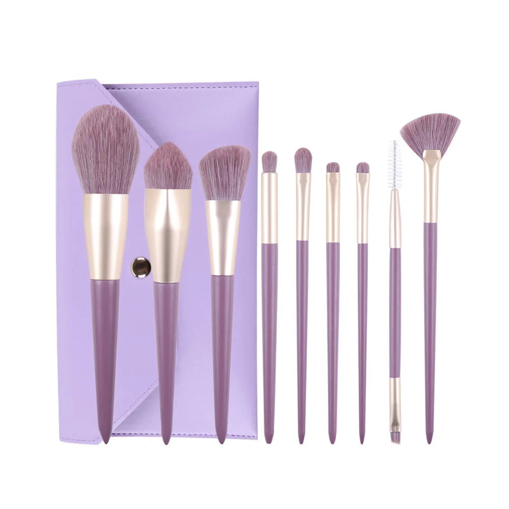 Zoreya 9-Piece Makeup Brush Set | Purple Sweet Potato Series Makeup Brush Set QXL