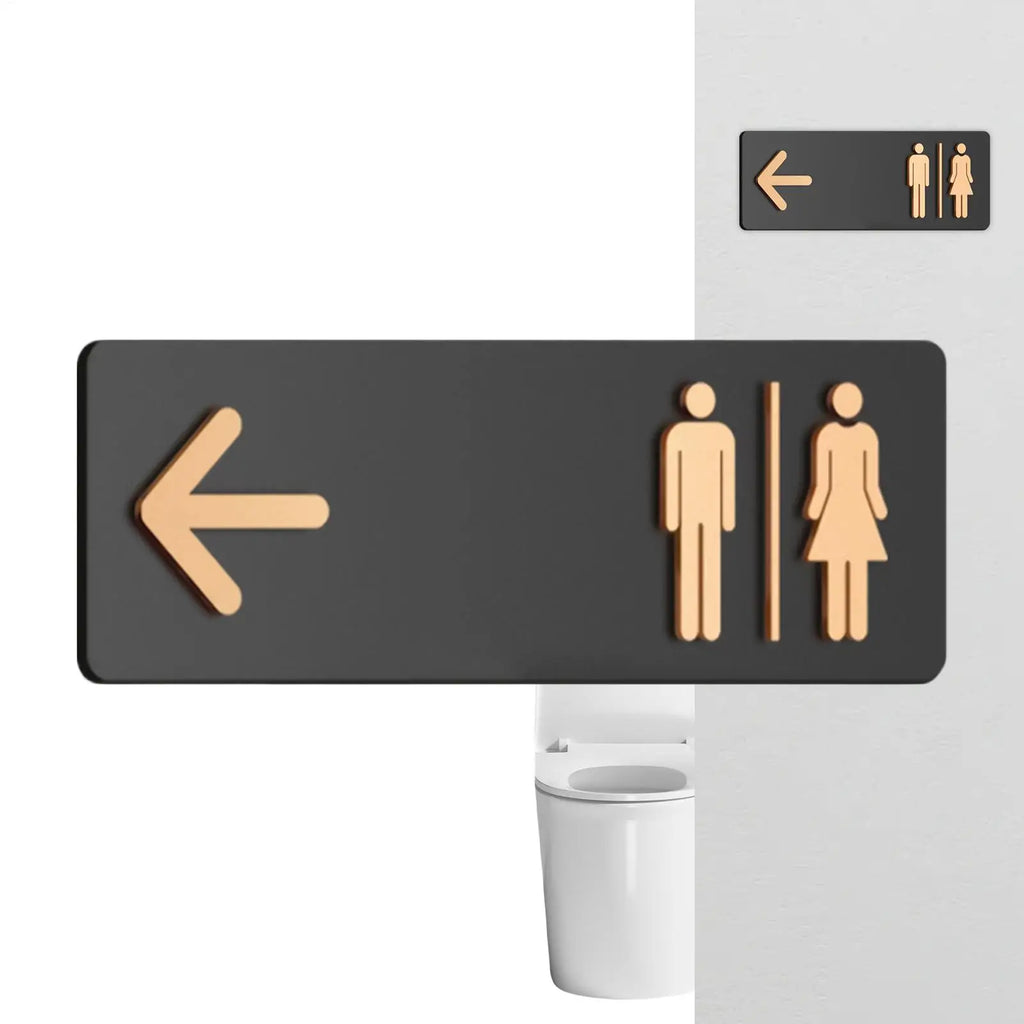 Acrylic Adhesive Restroom Directional Sign | Business & Home Restroom Directional Sign QXL