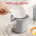 7-Piece Condiment Dish Set | Sauce Bowls & Spoon Rack Condiment Dish Set QXL White gray 7pcs