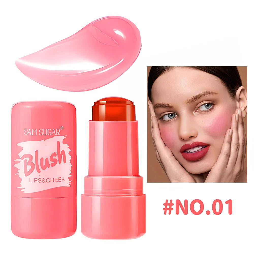 SAM SUGAR Jelly Blush Stick – 3-in-1 Lip & Cheek Tint 4 Colors Jelly Lip & Cheek Tint QXL 01