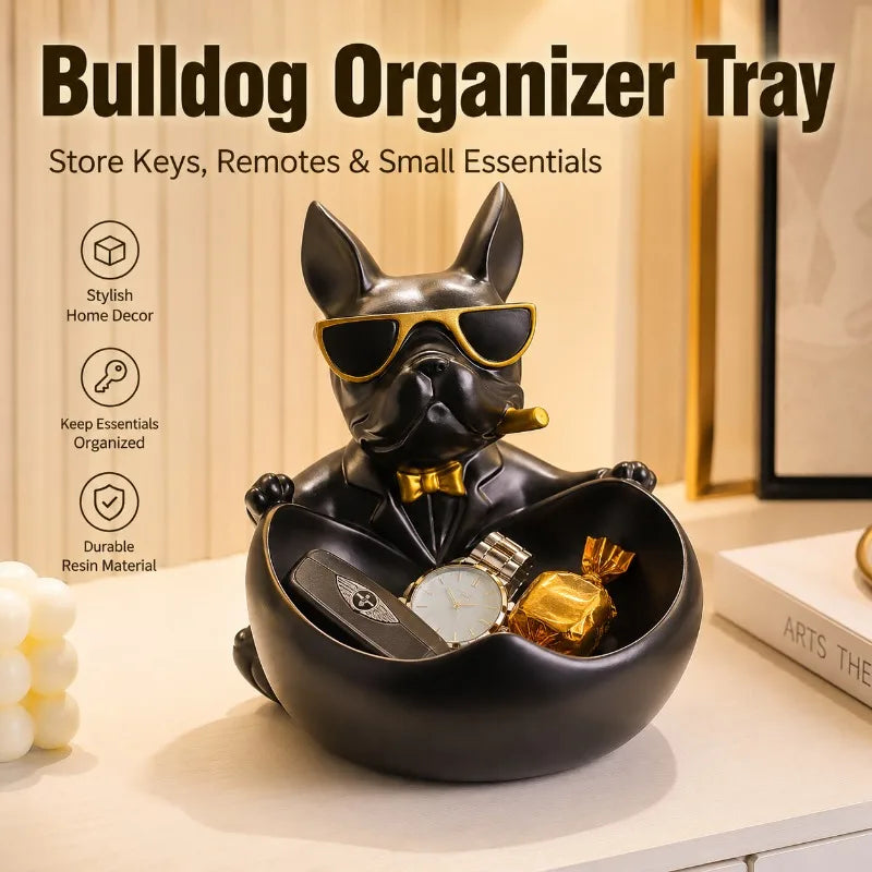 French Bulldog Resin Organizer Tray | Key & Desktop Storage Decorative Organizer Tray QXL
