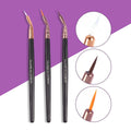 MAANGE 3-Piece Precision Eyeliner Brush Set – Angled & Flat Eyeliner Brush Set QXL Black