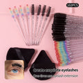 102-Pc Eyelash Spoolies & Triangle Powder Puffs Set | KOSSHOW Makeup Applicator Set QXL 102pcs Wool Fiber