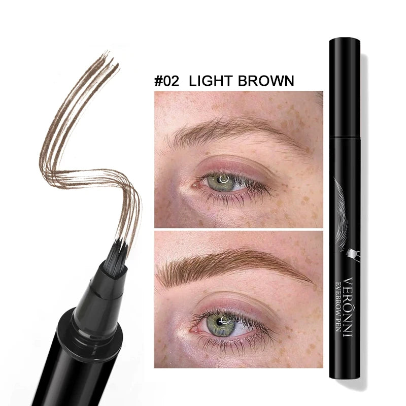 3D Waterproof Liquid Eyebrow Pen | 4 Colors, 2-Pack Liquid Eyebrow Pen QXL 02-2pcs