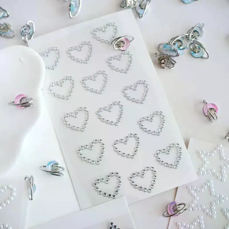 3D Rhinestone Stickers – Star & Heart DIY Jewel Craft Gems DIY Rhinestone Stickers QXL
