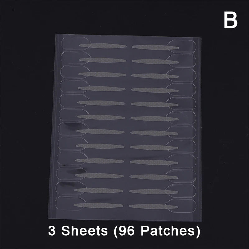 Invisible Double Eyelid Stickers with Handle | 96–320 Patches Eyelid Tape Stickers QXL 3 sheets B