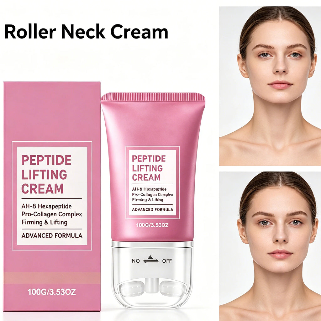 Firming Neck Cream with Roller Massager – Lifting & Brightening Neck Firming Cream QXL
