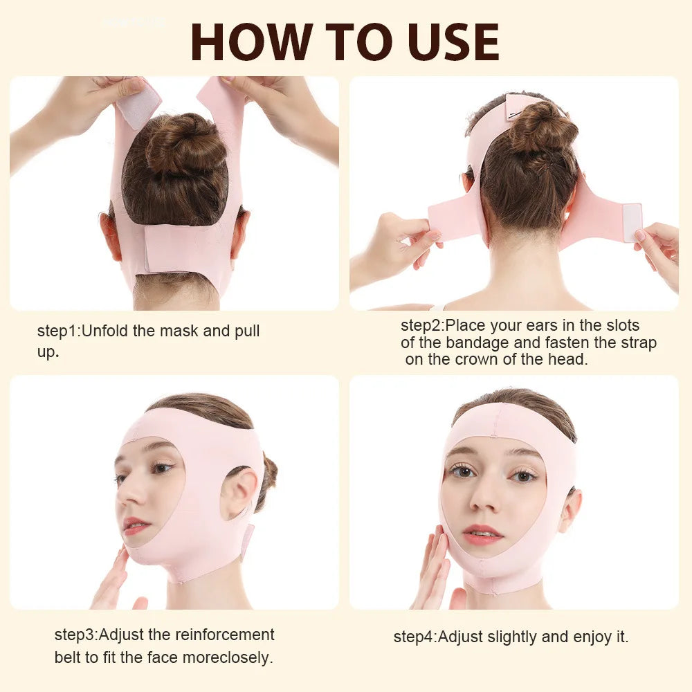V-Line Face Lifting Band | Jawline Slimming Elastic Bandage Face Lifting Band QXL