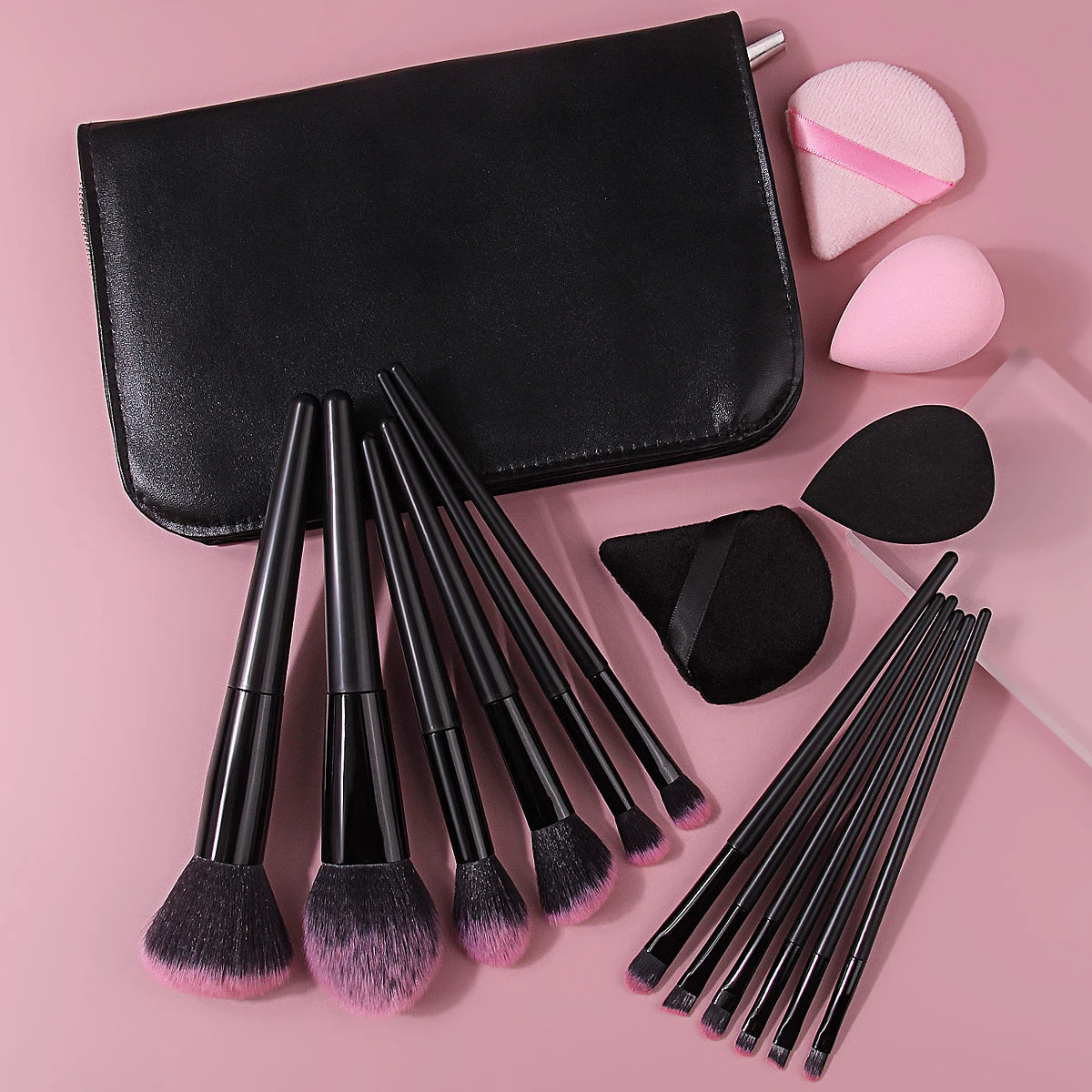 17-Pc Professional Makeup Brush Set with Bag & Sponges Makeup Brush Set QXL
