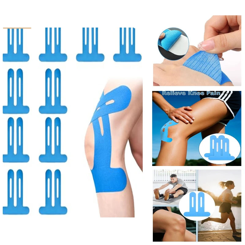 10-Pack PreCut Knee Kinesiology Tape | Blue Sports Straps Kinesiology Tape QXL