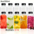 10-Pack Leak-Proof Clear Plastic Juice Bottles 150ml–500ml Plastic Drink Bottles QXL 10Pcs 250ml