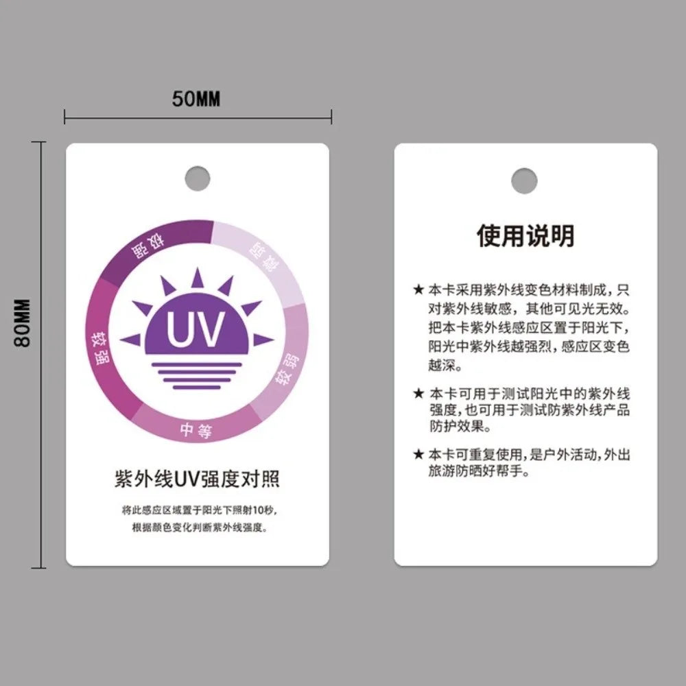 Reusable UV Test Card | Instant Sun Protection Sensor UV Sensor Card QXL
