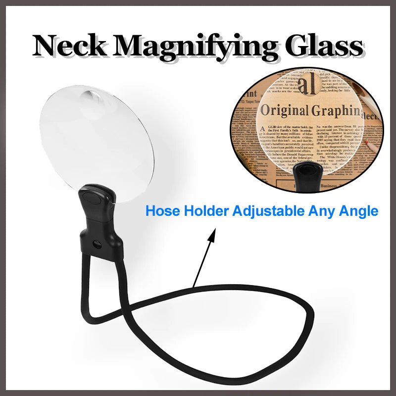 Hands-Free Neck Magnifying Glass 3X 10X | Adjustable Gooseneck Hands-Free Magnifier QXL