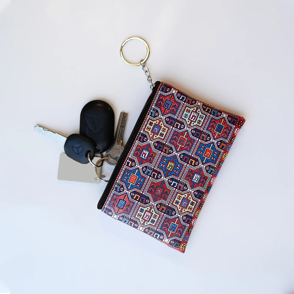 Vintage Printed Coin Wallet | Lightweight PU Unisex Purse Coin Wallet QXL
