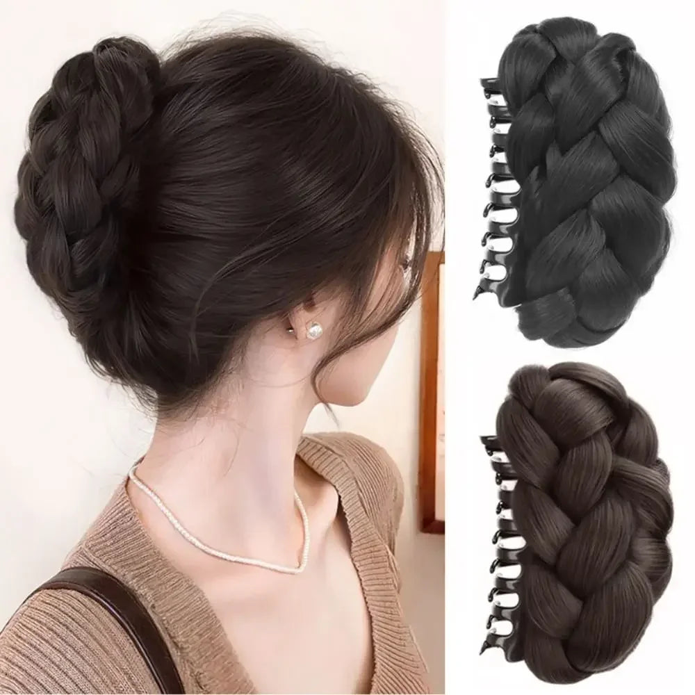 Synthetic Hair Bun Claw Clip | Fluffy Updo Hairpiece Clip-In Bun Hairpiece QXL
