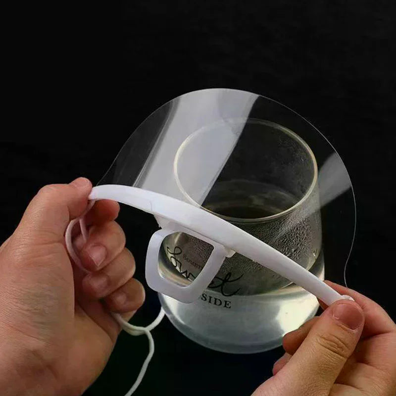20-Pack Clear Transparent Face Masks | Reusable Splash Guard Transparent Face Mask QXL