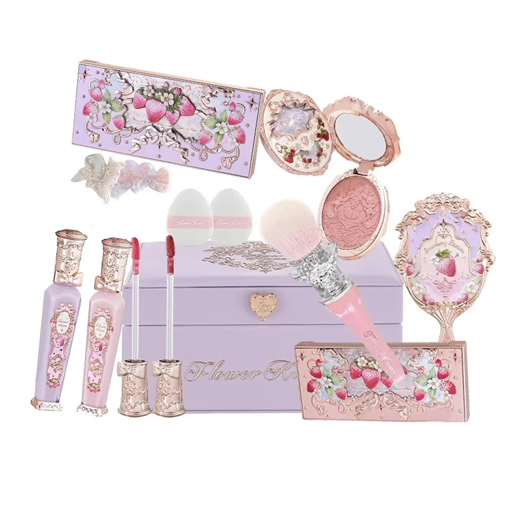 Flower Knows 10-Pc Makeup Gift Set | Blush, Lip & Mirror Kit Makeup Gift Set QXL