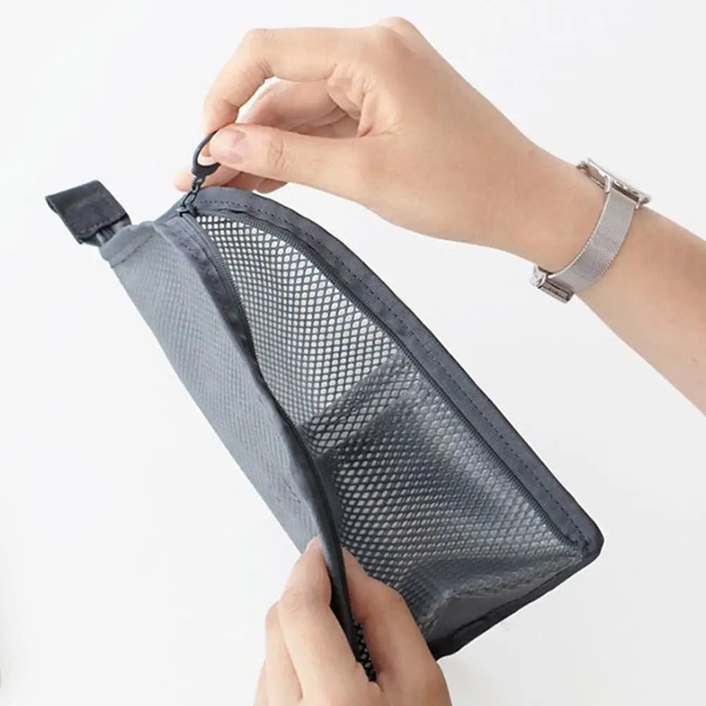 Standing Mesh Toiletry Bag | Foldable Travel Organizer Pouch Travel Toiletry Bag QXL