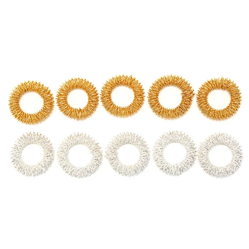 5-Pack Metal Finger Massage Rings | Acupressure Hand Massager Finger Massage Ring QXL