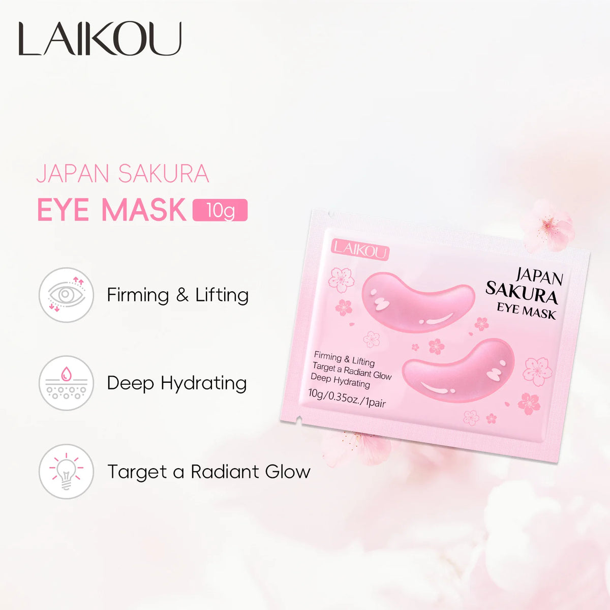 LAIKOU Eye Patches – Moisturising & Firming Under-Eye Masks Under-Eye Mask Patches QXL