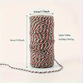 2mm 3-Color Braided Rope 100M | Gift Wrapping & Craft Cord Craft Braided Rope QXL 100 meters