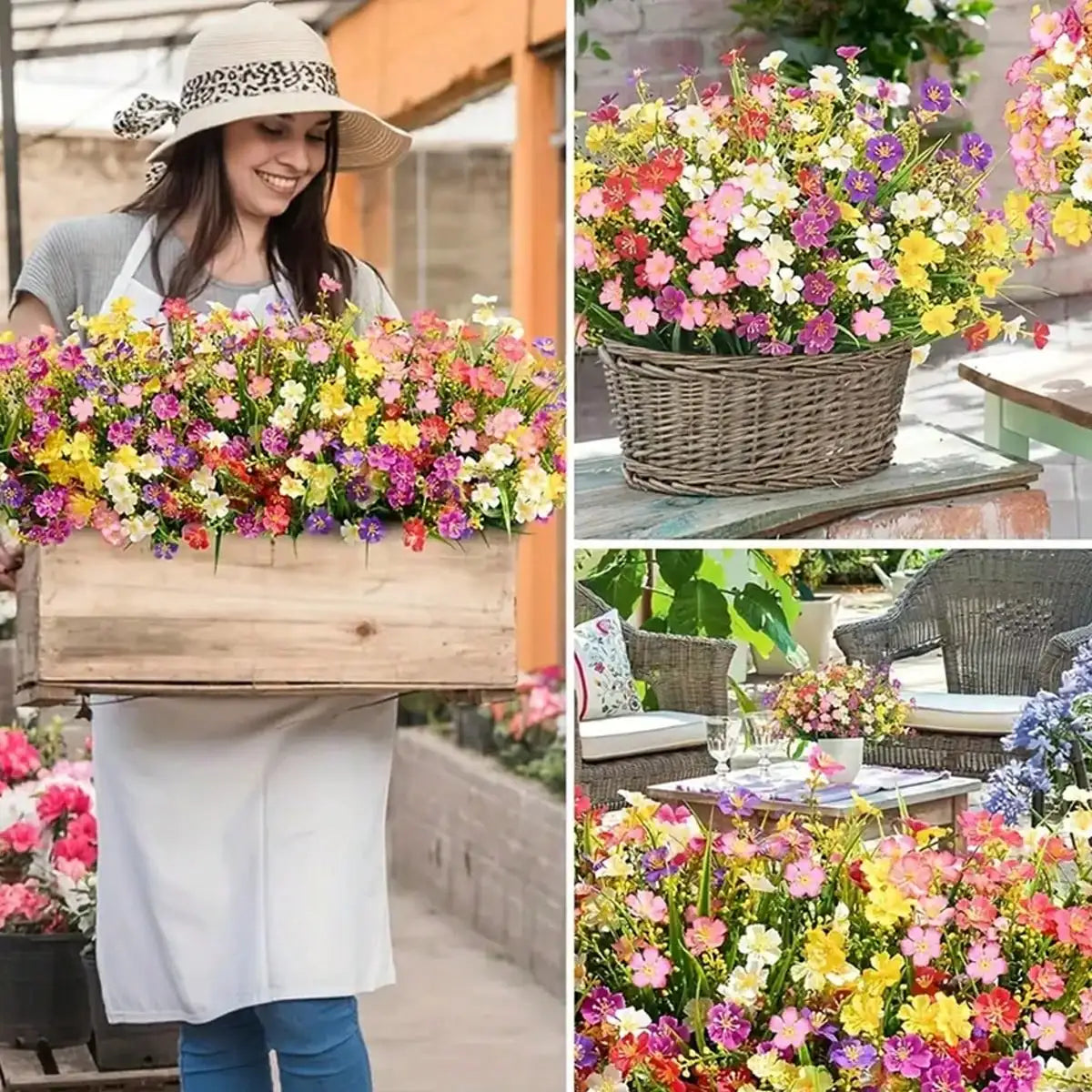 Colorful Artificial Daisy Flowers | Plastic Spring Decor 4–12 Pk Artificial Flowers QXL