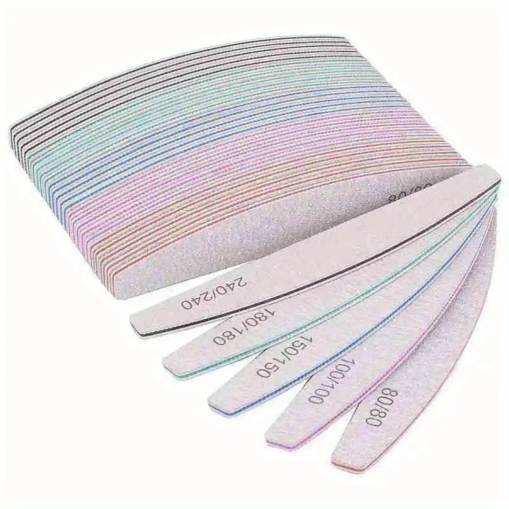 Professional Half Moon Nail Files | Sanding & Shaping Set Nail File Set QXL