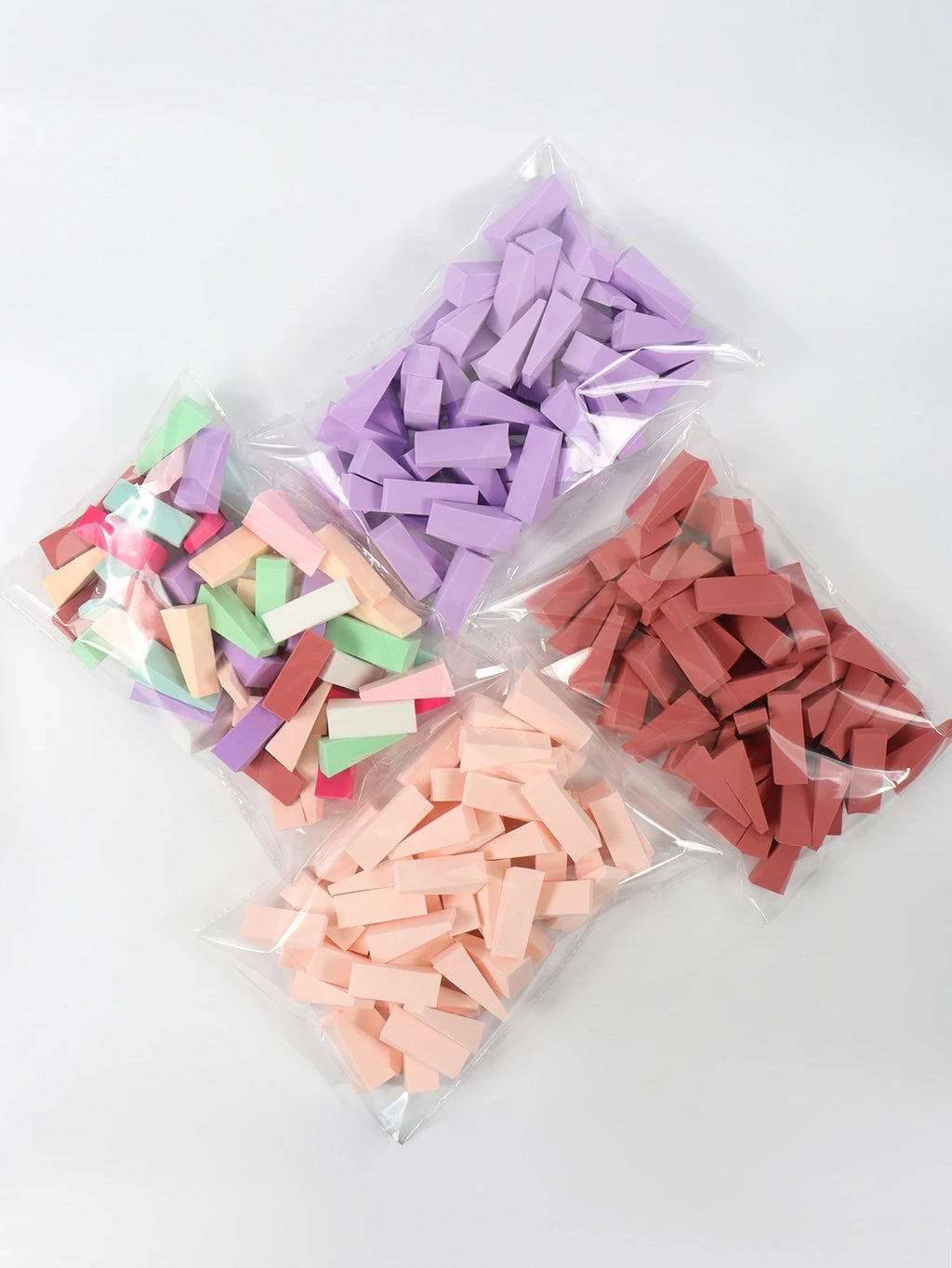 50-Pack Latex-Free Wedge Makeup Sponge Applicators | Mixed Colors Makeup Sponge Set QXL