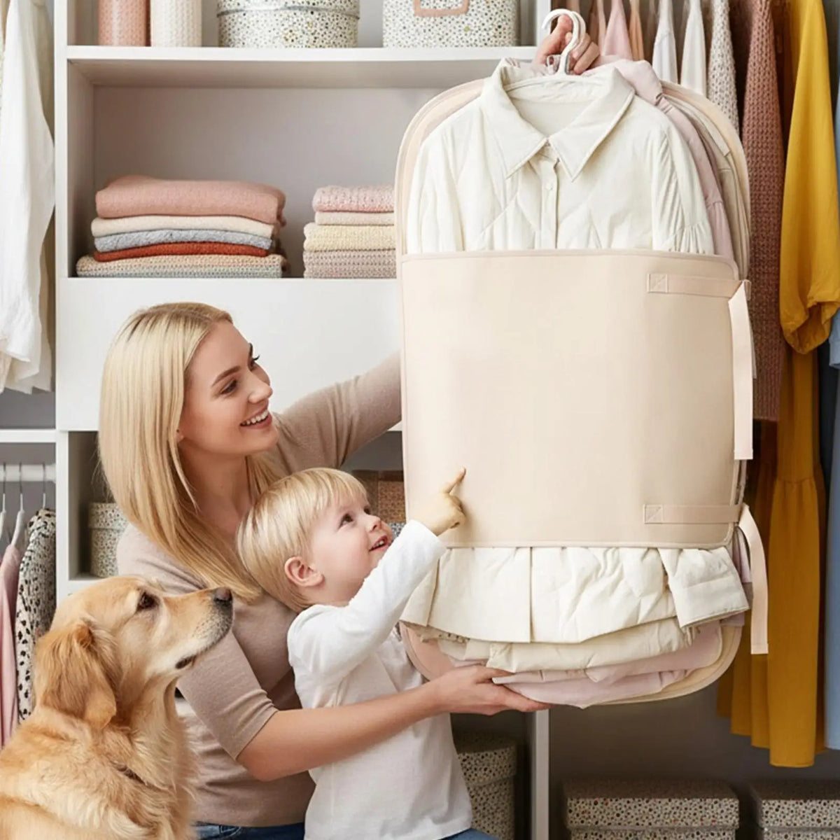 Foldable Clothes Compression Board & Dustproof Garment Bag Garment Storage Bag QXL