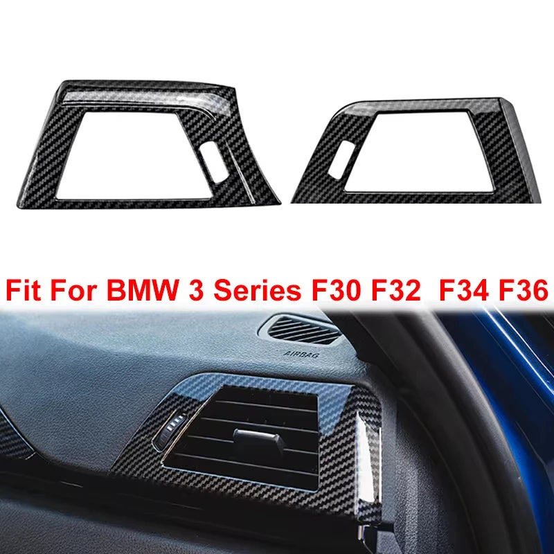Carbon Fiber Style AC Vent Trim for BMW F30 F31 F32 F33 F34 Car Interior Trim QXL
