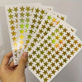 5-Pack Golden Star Laser Stickers for DIY Crafts & Journals Decorative Craft Stickers QXL 5pcs