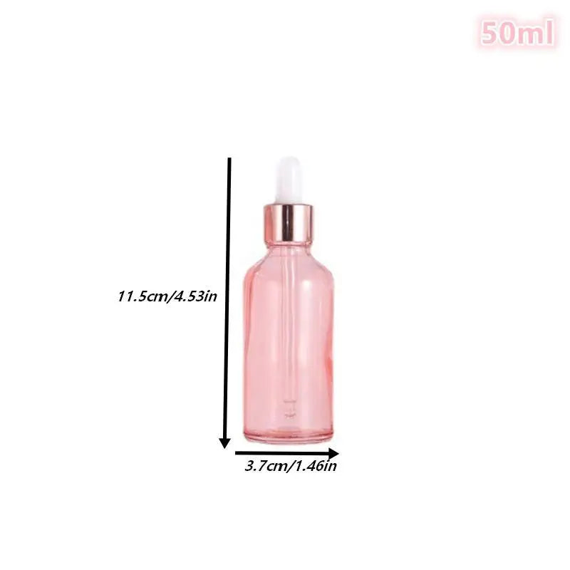 Glass Dropper Bottle 5–100ml | Rose Gold Lid Essential Oil Glass Dropper Bottle QXL 50ml