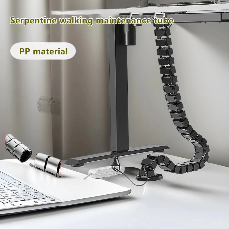 78cm Snake Cable Organizer | Under-Desk Wire Management Sleeve Cable Management Sleeve QXL