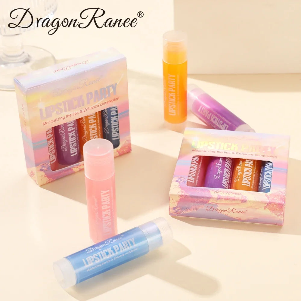 Dragon Ranee 4-Pc Pearlescent Mirror Lip Gloss Set | Long-Lasting Lip Gloss Set QXL